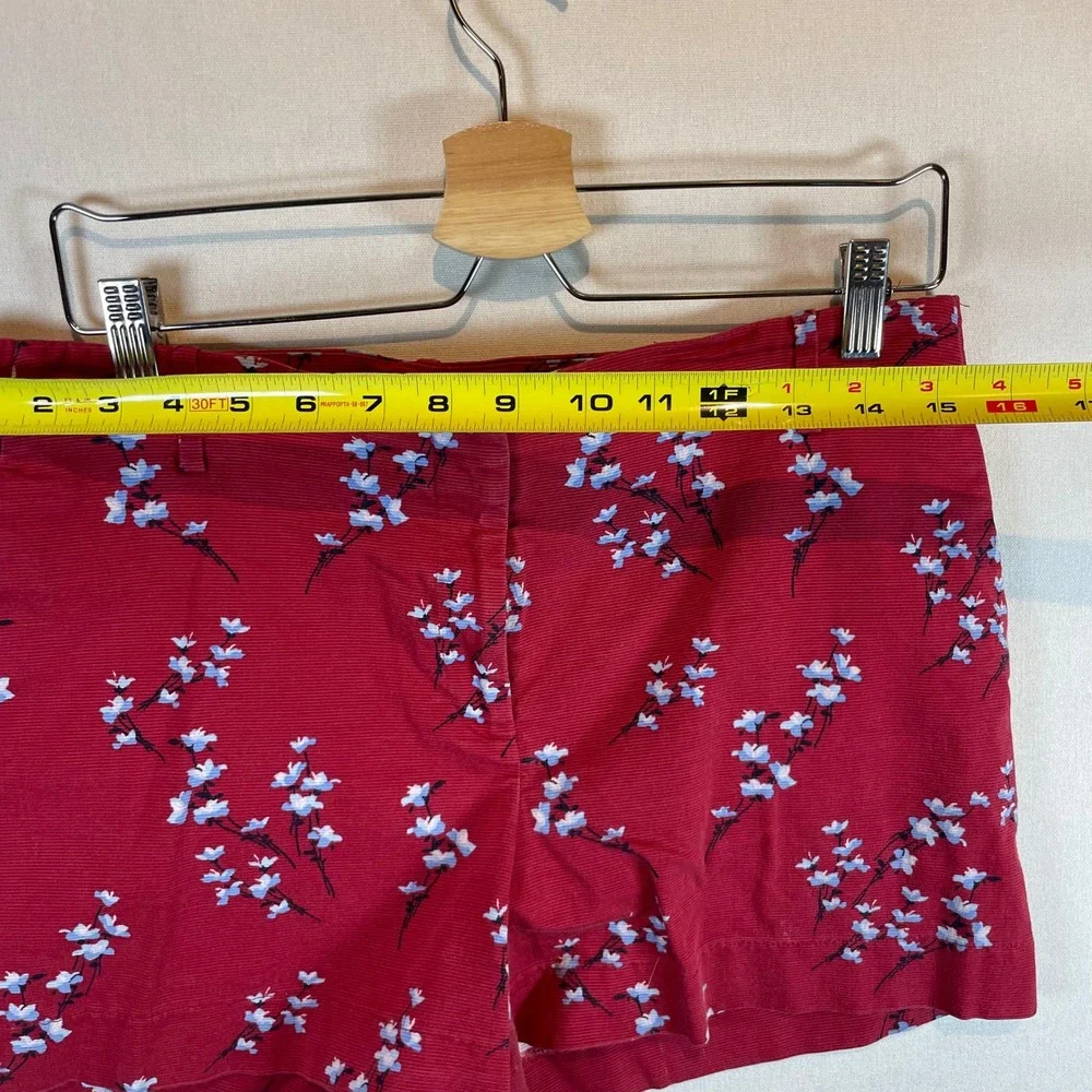 Ann Taylor LOFT Women's Red Floral‎ Print Shorts Casual Summer Vacation - Size 8